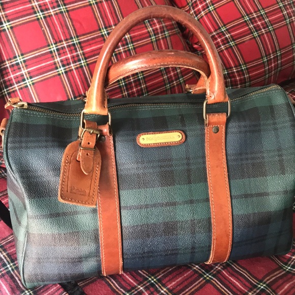 ralph lauren tartan bag